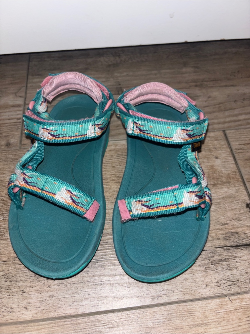 TEVA Kids Teal & Pink Outdoor Sandals Size 8
